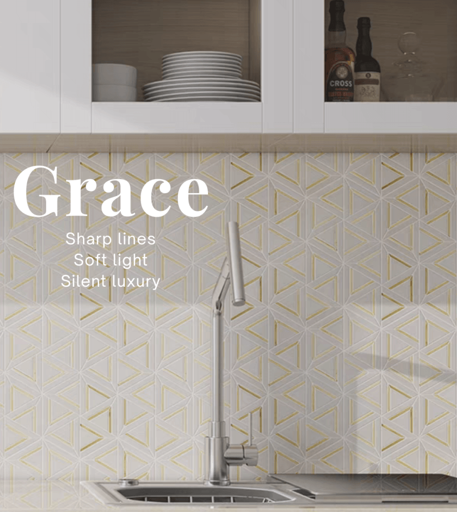 โมเสคหินอ่อน TIMELESS TILES รุ่น GRACE 35X31 ซม. สีขาว
